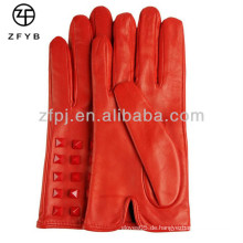 ZF2023 Rote Leder-Diamant-Handschuhe der neuen Dame